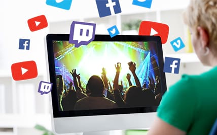البث المباشر على يوتيوب/فيسبوك/تويتش